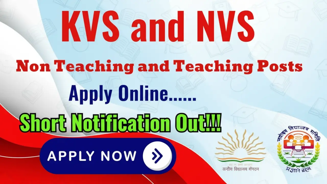 KVS NVS Recruitment 2025: 14985 Teaching और Non-Teaching पदों पर भर्ती शुरू | Apply Online banner - IT Jobs 2026 Apply Online