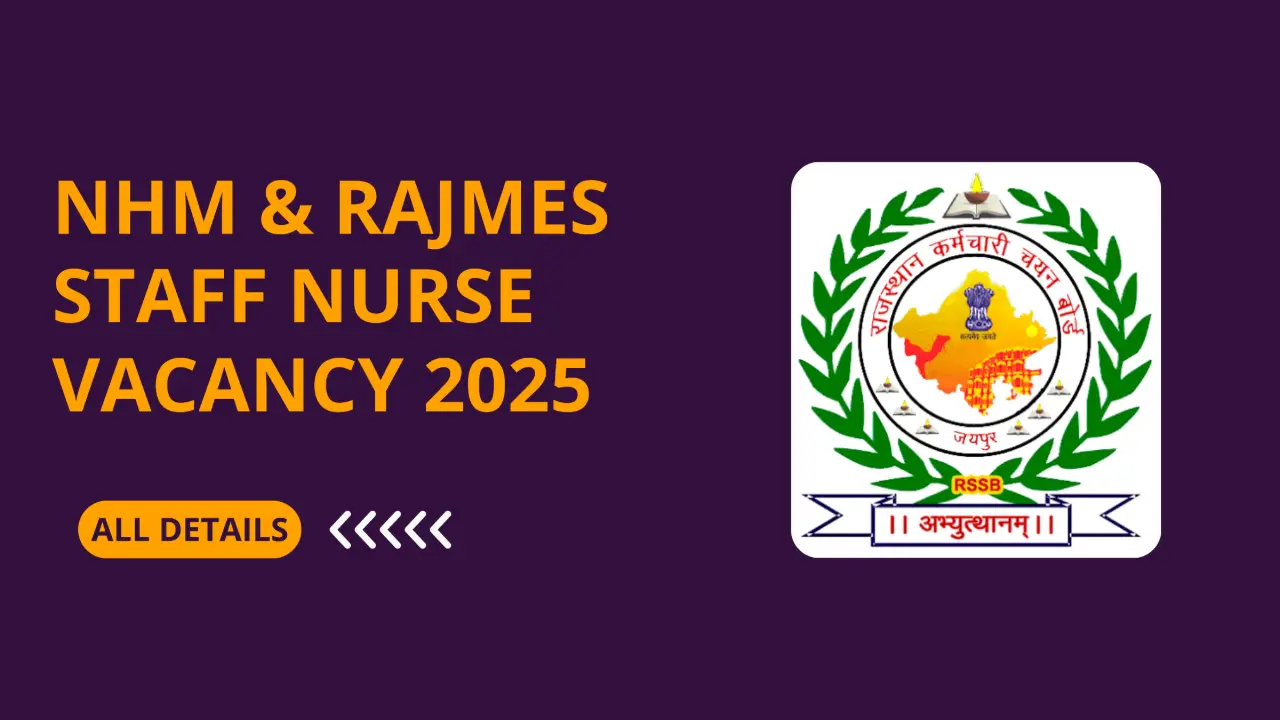 Rajasthan NHM & RajMES Nurse Recruitment 2025: Exam Over, Result & DV Update Soon banner - Nursing Jobs 2026 Apply Online