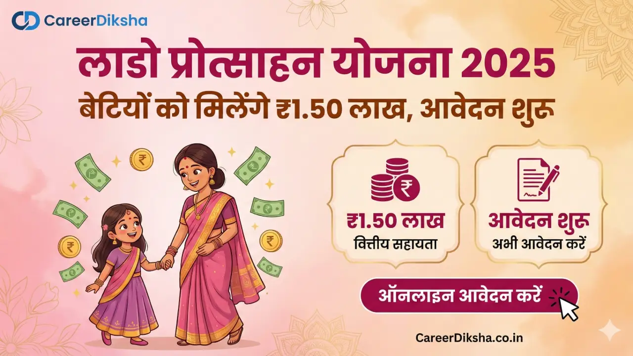 लाडो प्रोत्साहन योजना 2025: बेटियों को मिलेंगे ₹1.50 लाख, आवेदन शुरू banner - Government Schemes 2026 List with Eligibility & Benefits