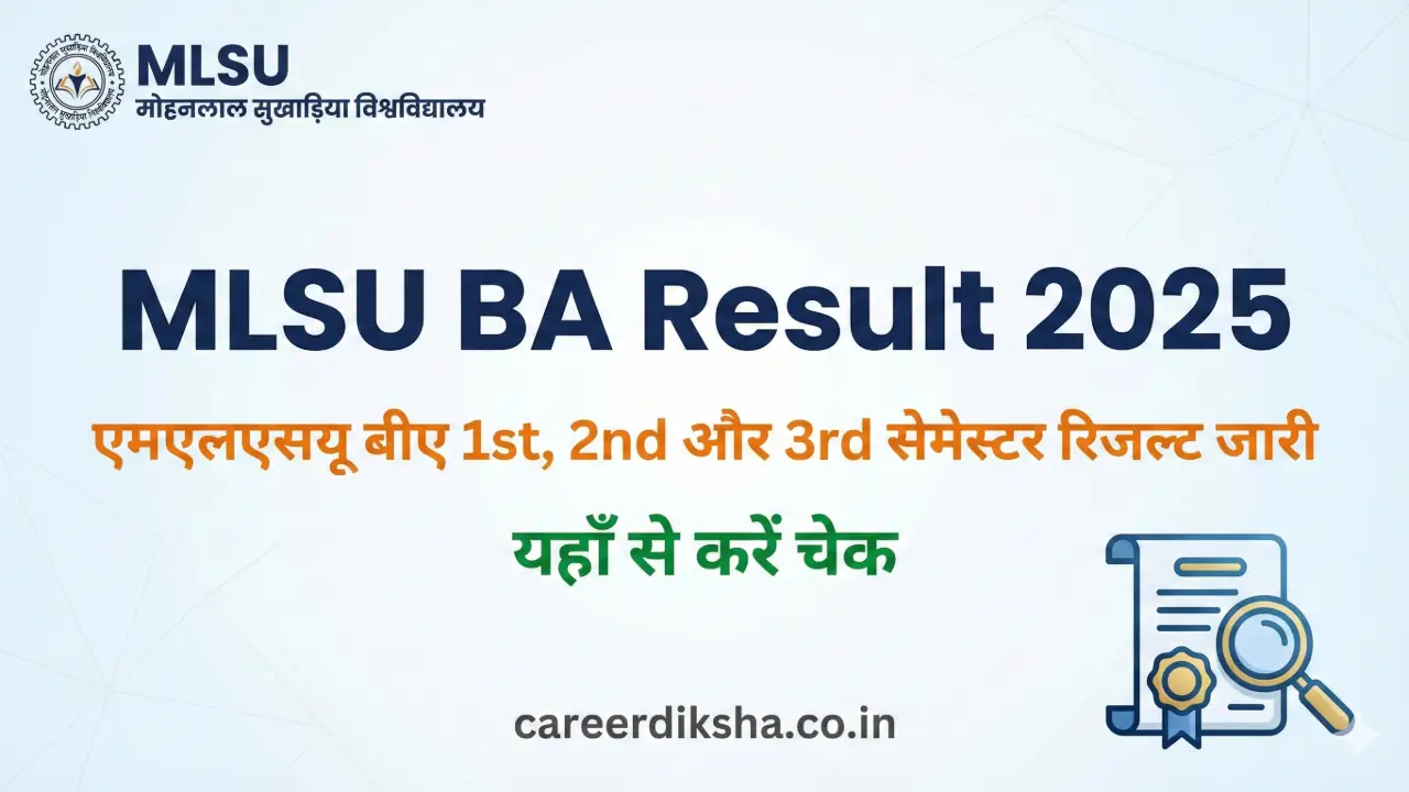 MLSU BA Result 2025: एमएलएसयू बीए 1st, 2nd और 3rd सेमेस्टर रिजल्ट जारी, यहाँ से करें चेक banner