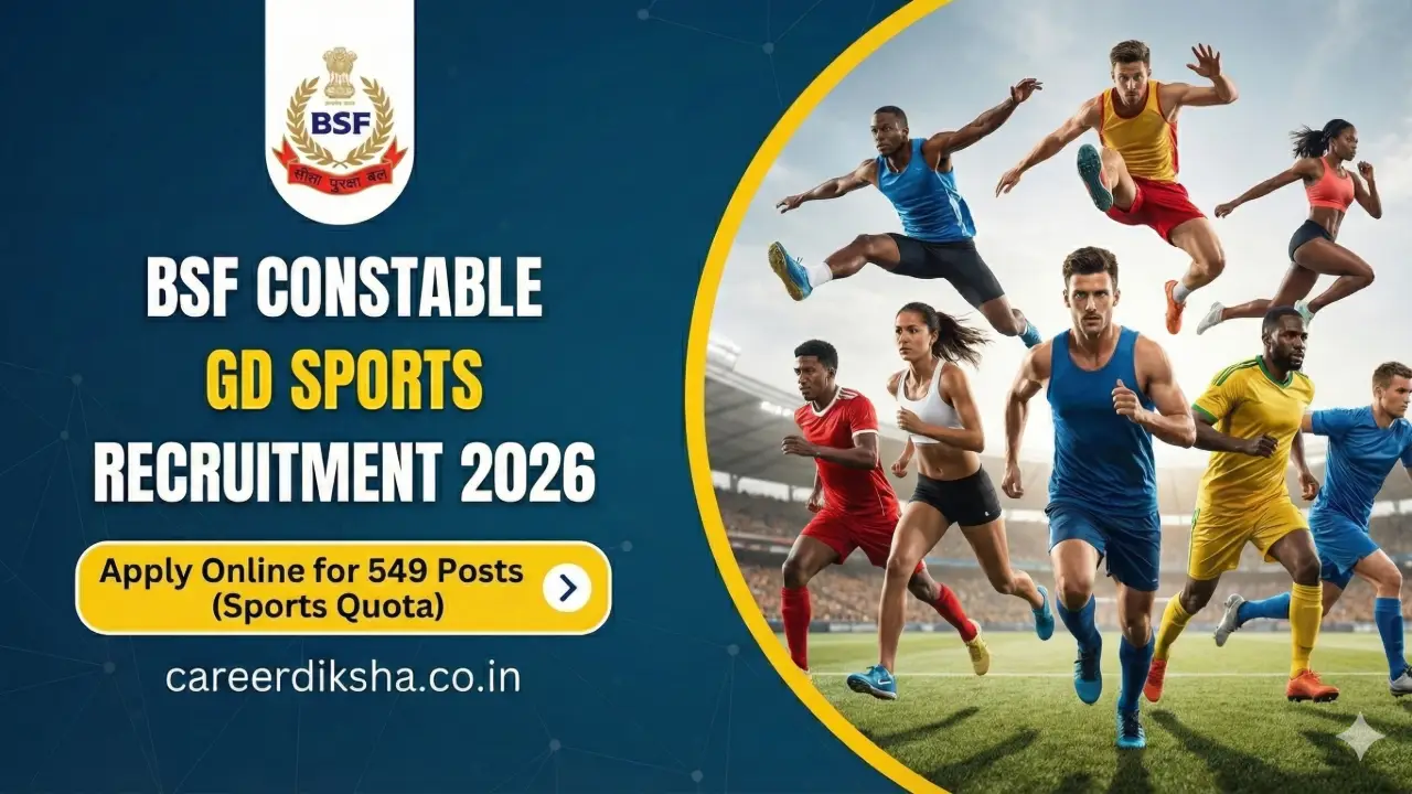 BSF Constable GD Sports Recruitment 2026: Apply Online for 549 Posts (Sports Quota) banner - Defence Jobs 2026 Online Apply
