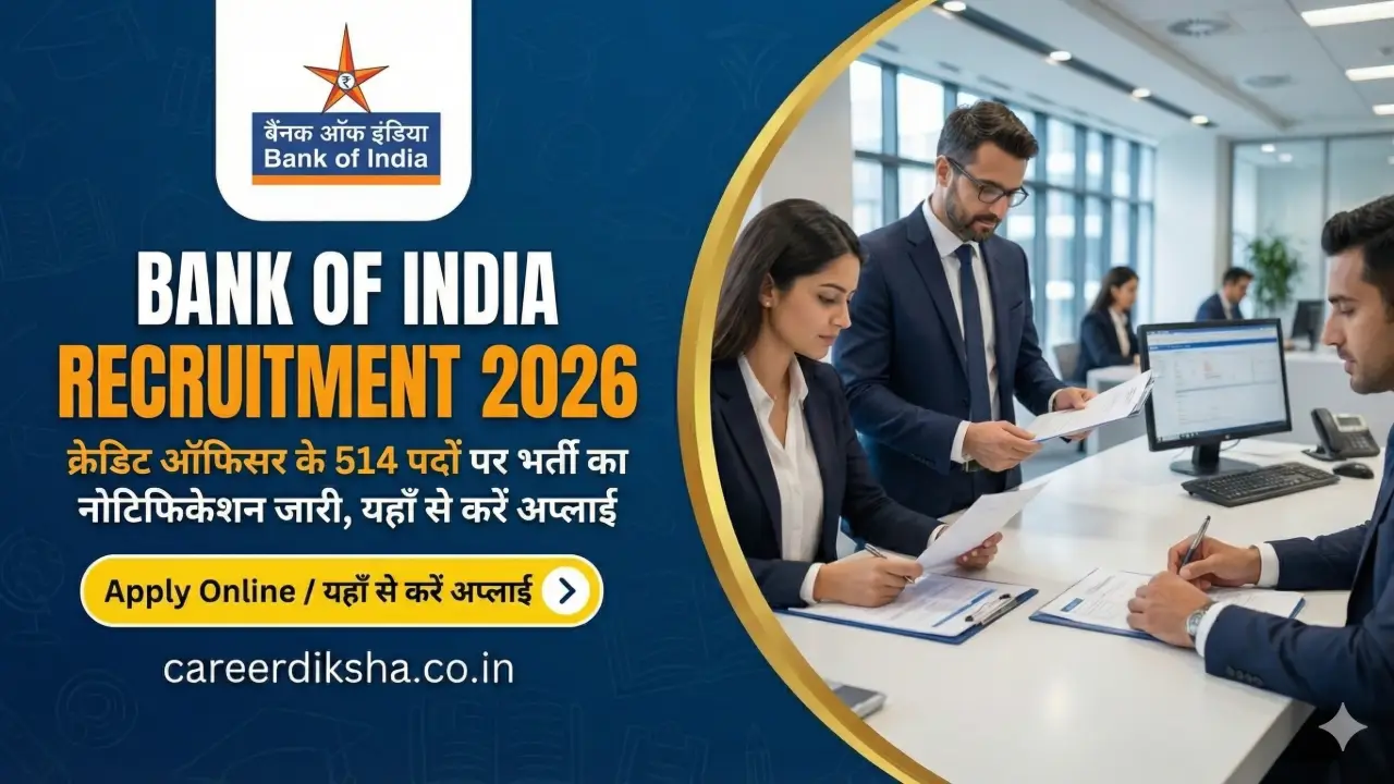 Bank of India Recruitment 2026: क्रेडिट ऑफिसर के 514 पदों पर भर्ती का नोटिफिकेशन जारी, यहाँ से करें banner - Banking Jobs 2026 Apply Online
