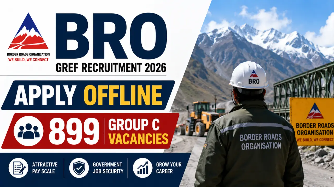 BRO GREF Recruitment 2026: Apply Offline for 899 Group C Vacancies banner