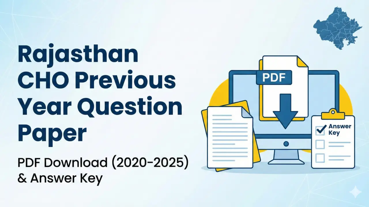 Rajasthan CHO Previous Year Question Paper PDF Download (2020-2025) & Answer Key banner - Previous Year Question Papers 2026 PDF
