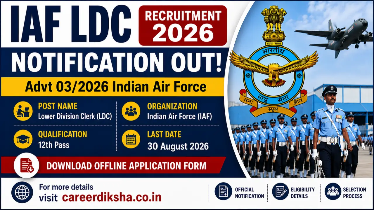 New government jobs 2025 online apply - airforce ldc vacancy 2026 Notification Out for 12th Pass, Download Offline Application Form