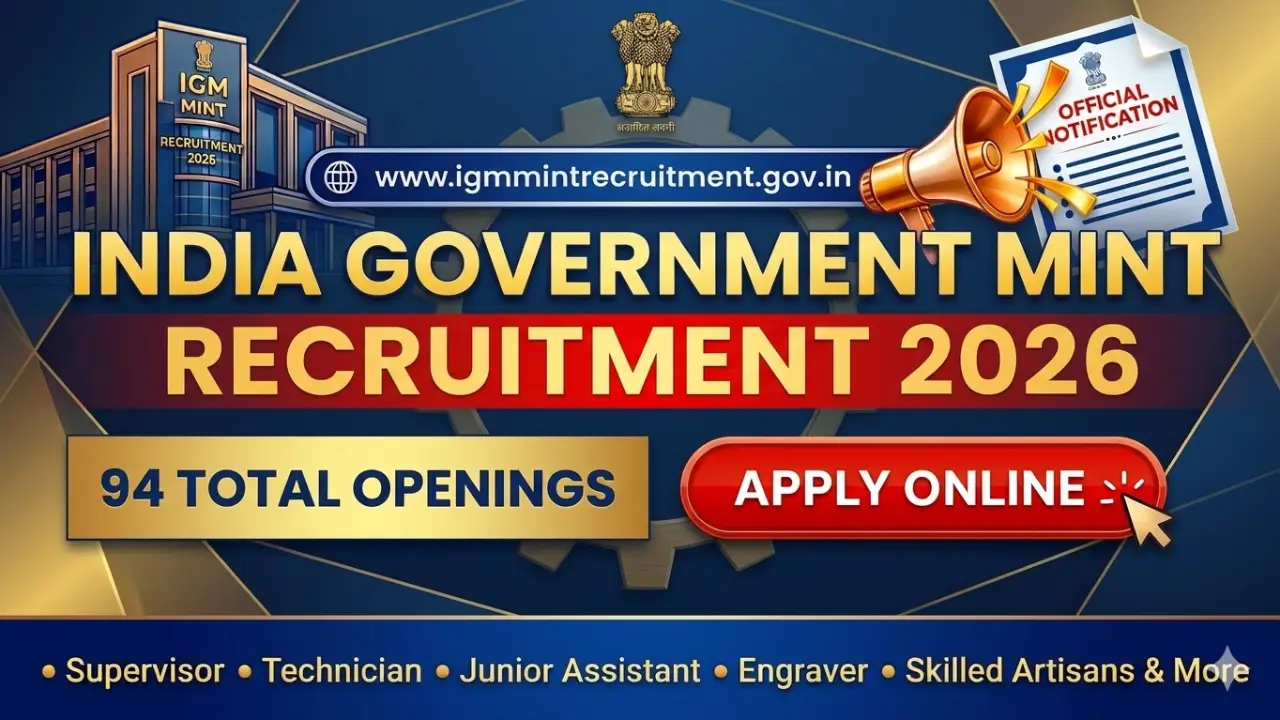 New government jobs 2025 online apply - IGM Recruitment 2026: भारत सरकार मिंट में 94 पदों के लिए नोटिफिकेशन जारी, यहाँ से करें आवेदन