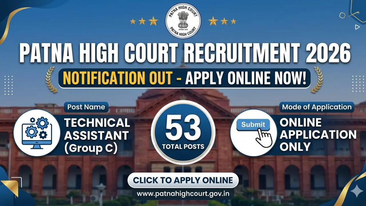 New government jobs 2025 online apply - Patna High Court Recruitment 2026: 53 Technical Assistant Vacancies, Apply Now