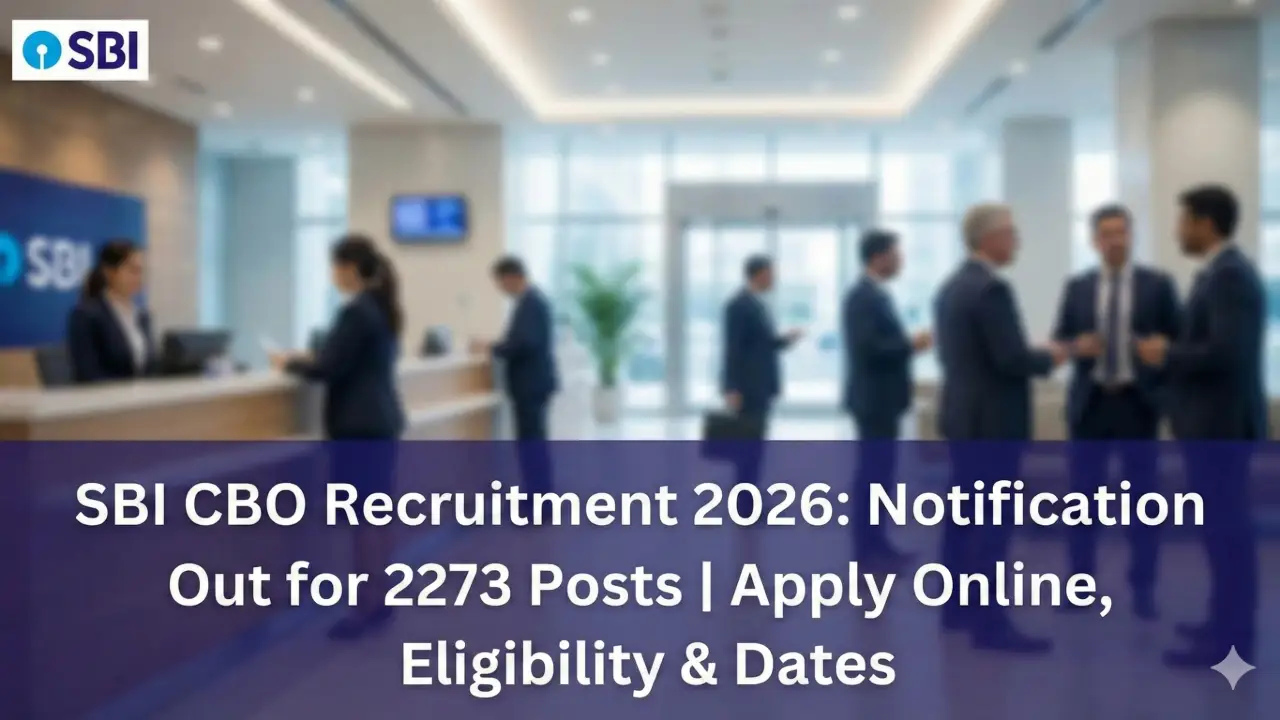 SBI CBO Recruitment 2026: Notification Out for 2273 Posts | Apply Online, Eligibility & Dates banner - Banking Jobs 2026 Apply Online