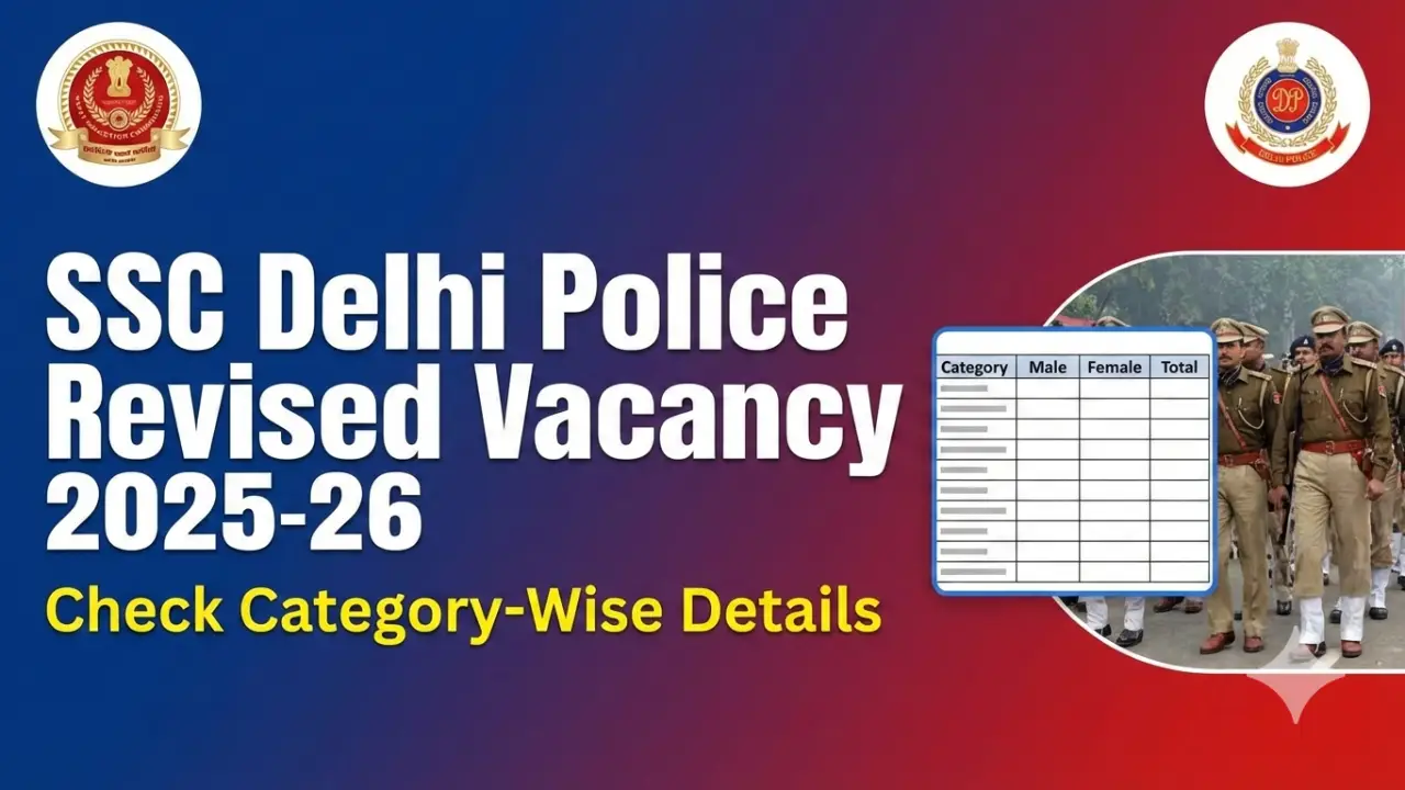 SSC Delhi Police Revised Vacancy 2025-26: Check Category-Wise Details banner - SSC Jobs 2026 Apply Online