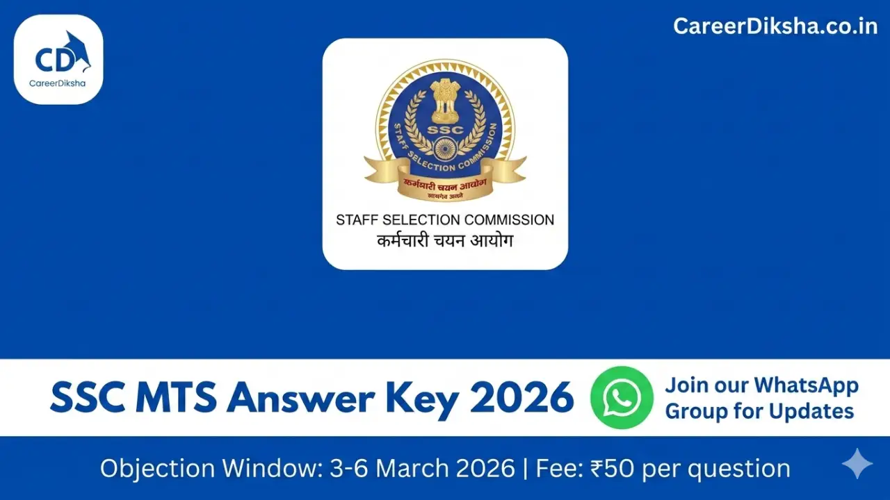 SSC MTS Answer Key 2026 Link Out: Answer Key कैसे देखें? Direct Link @ssc.gov.in banner - Latest Answer Keys 2026