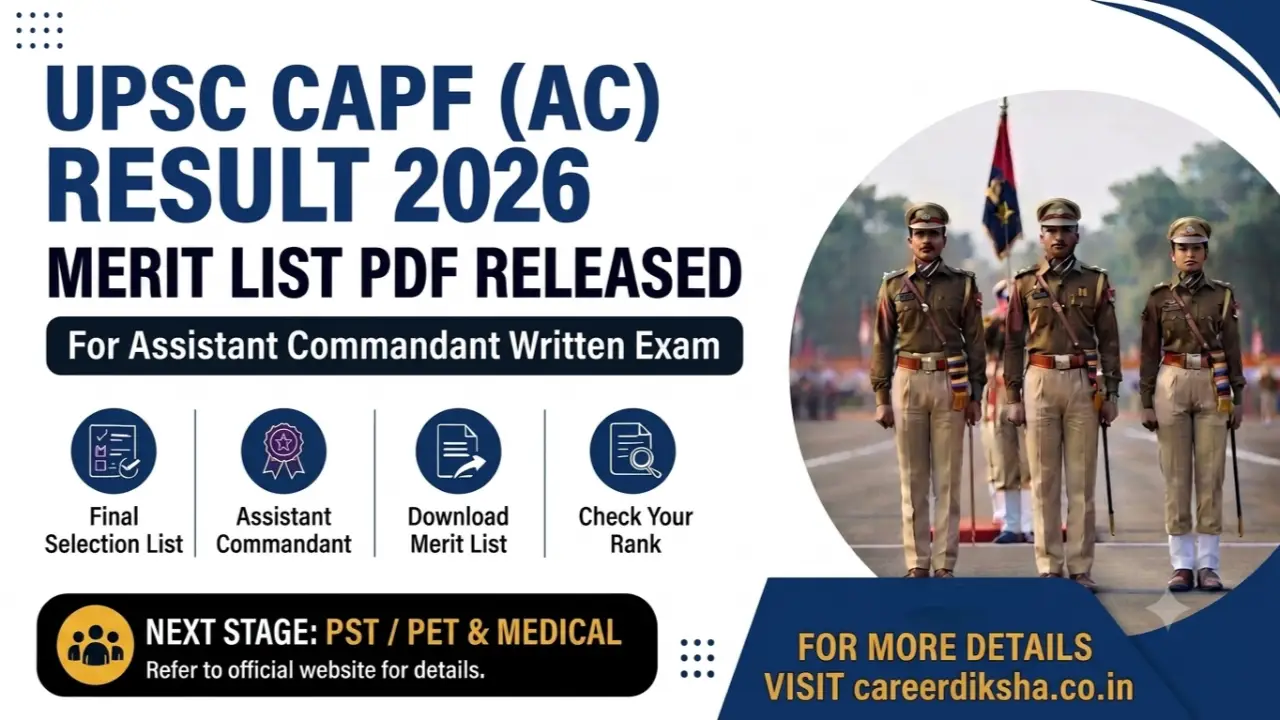 New government jobs 2025 online apply - UPSC CAPF AC Result 2026 Out: Assistant Commandant Written Result Released, Merit List PDF Download