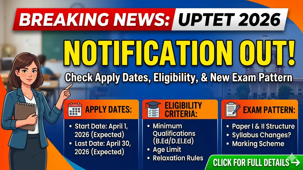 New government jobs 2025 online apply - UPTET 2026 Notification Released! Download PDF & Check Eligibility Now
