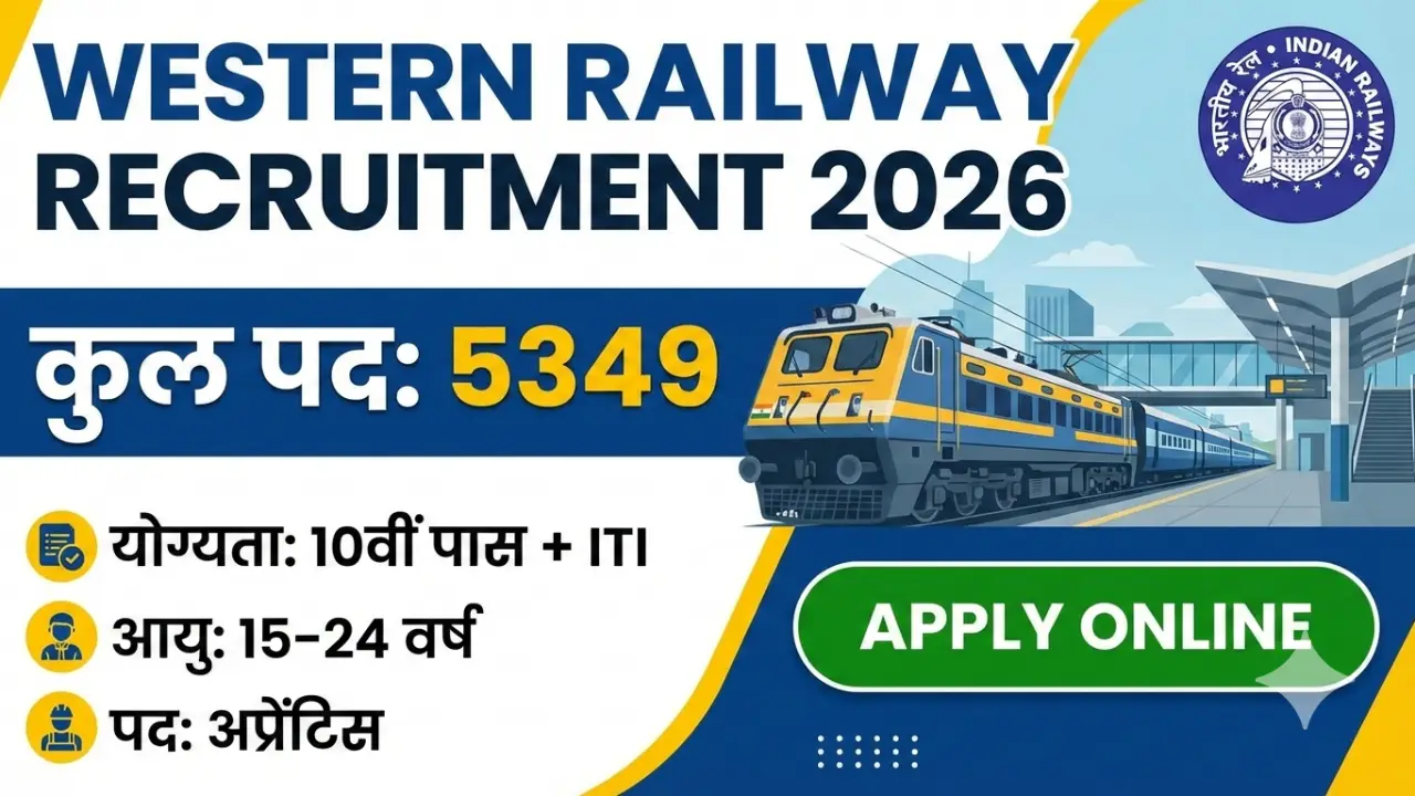 Western Railway Recruitment 2026: 10वीं पास के लिए 5349 पदों पर बंपर भर्ती, यहाँ से भरें फॉर्म banner - ITI Jobs 2026 Apply Online